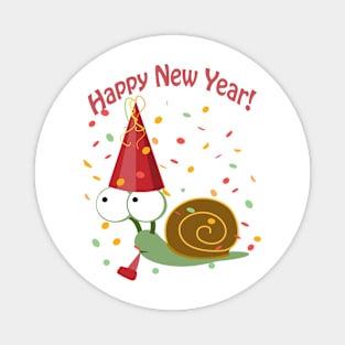 Funny Happy New Year Snail Magnet